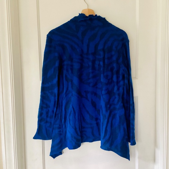 Peruvian Link Alpaca Collection Blue Ruffled Cardigan Size L Made in Peru Artsy - Picture 13 of 15